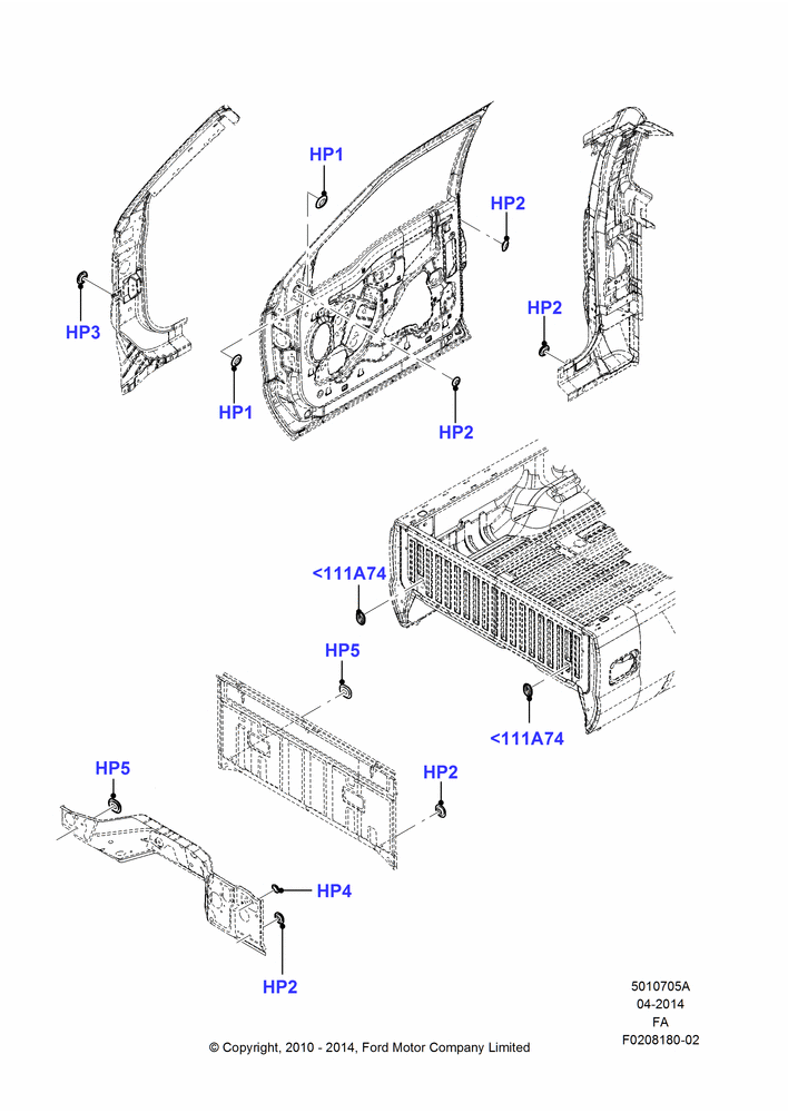 05A - Plugs - Body, Regular Cab; 22/FEB/2010-05/JUL/2016