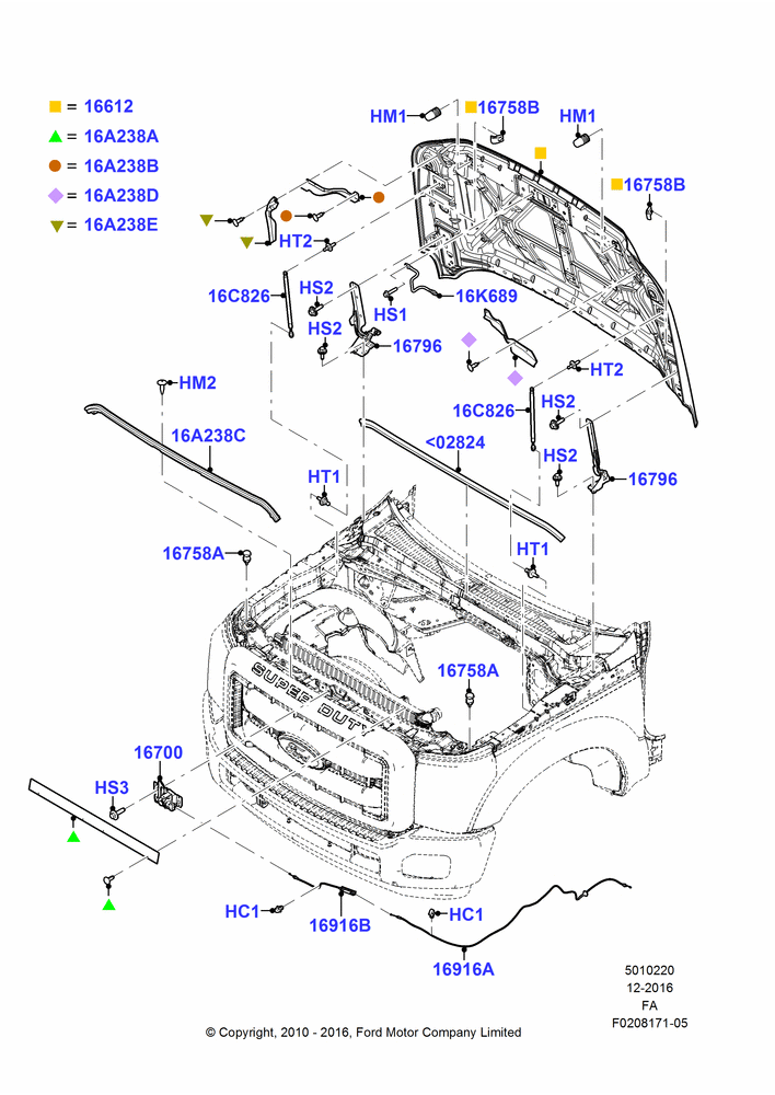 20 - Hood and Related Parts; 22/FEB/2010-05/JUL/2016