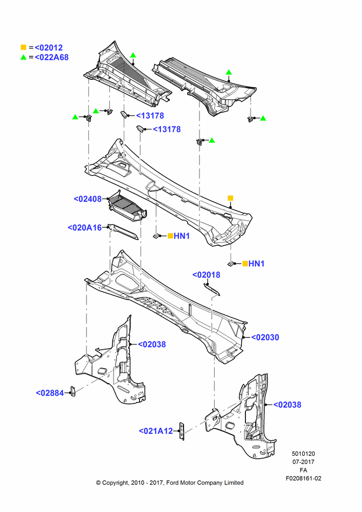 20 - Cowl/Panel and Related Parts; 22/FEB/2010-05/JUL/2016