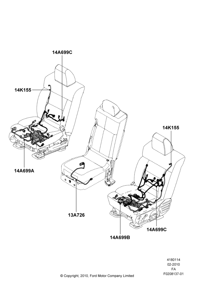 14A - Wiring - Seats, Front Seats; 22/FEB/2010-05/JUL/2016