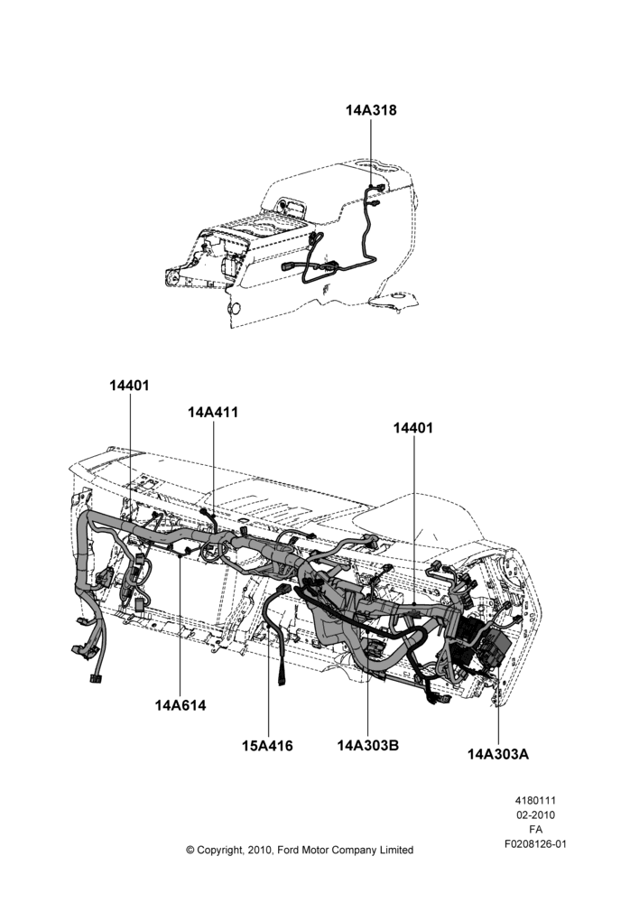 11A - Wiring - Dash And Floor Console; 22/FEB/2010-25/MAY/2015