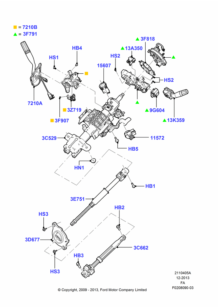 05A - Steering Column, With Man Rake/Col Shift Strg Column; 22/FEB/2010-05/JUL/2016