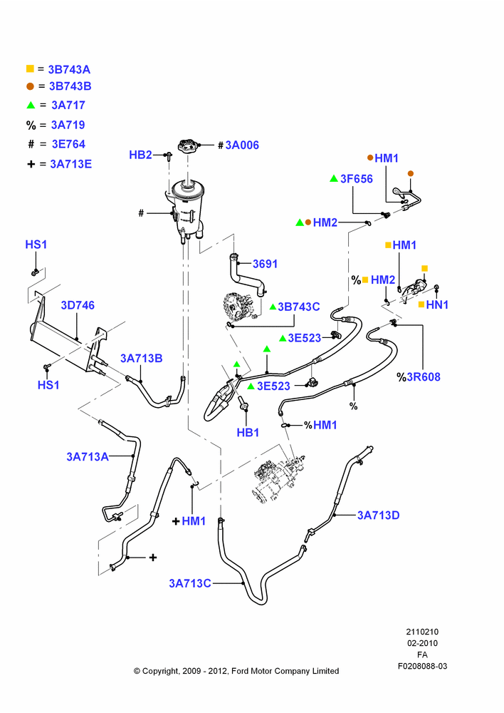 Supply & Return Hoses - Power Strg, 6.2L 16V OHC NA V8 Gas, 6.8L Gas EFI V10, With 4 Wheel Disc Brake Hydro-Boost