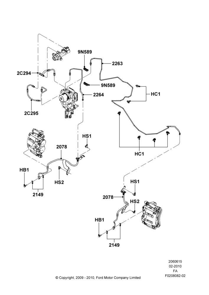 FRONT BRAKE LINES, Ford 250 Series, Ford 350 Series, LHD RWD