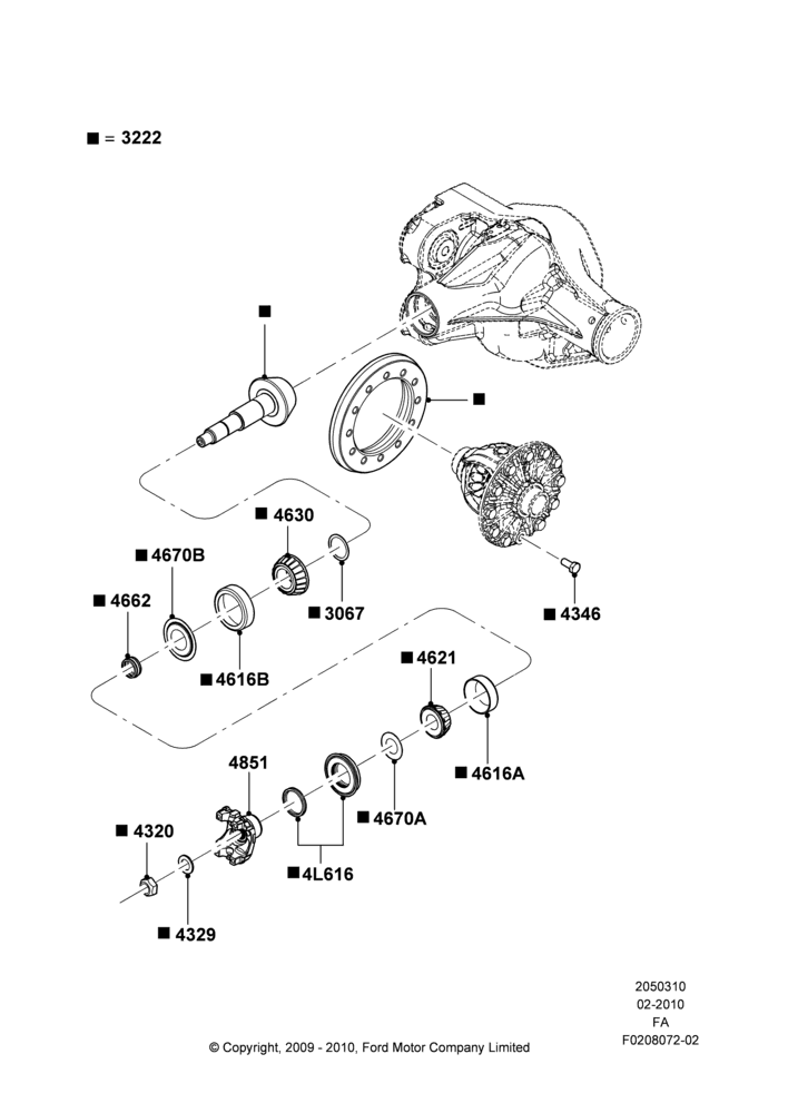 10A - Components - Front Axle Diff & Carr, Ring And Pinion; 22/FEB/2010-05/JUL/2016