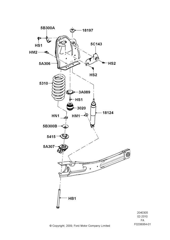 05A - Front Suspension Struts and Springs, Ford 250 Series, Ford 350 Series, LHD RWD; 22/FEB/2010-05/JUL/2016