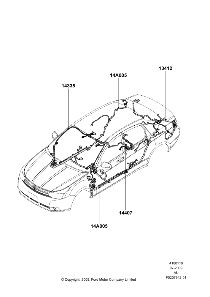 16U - Wiring - Body And Roof Console, 4 Door Sedan; 20/JUL/2009-07/DEC/2010