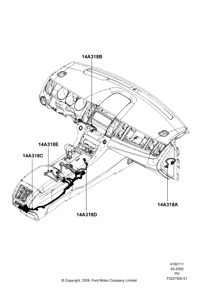 11B - Wiring - Dash And Floor Console, With Ambient Lighting-Interior; 15/JUN/2009-01/MAR/2019