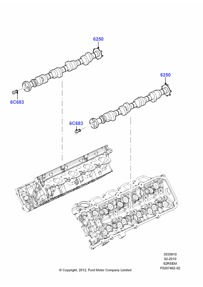 Camshaft, 6.2L 16V OHC NA V8 Gas