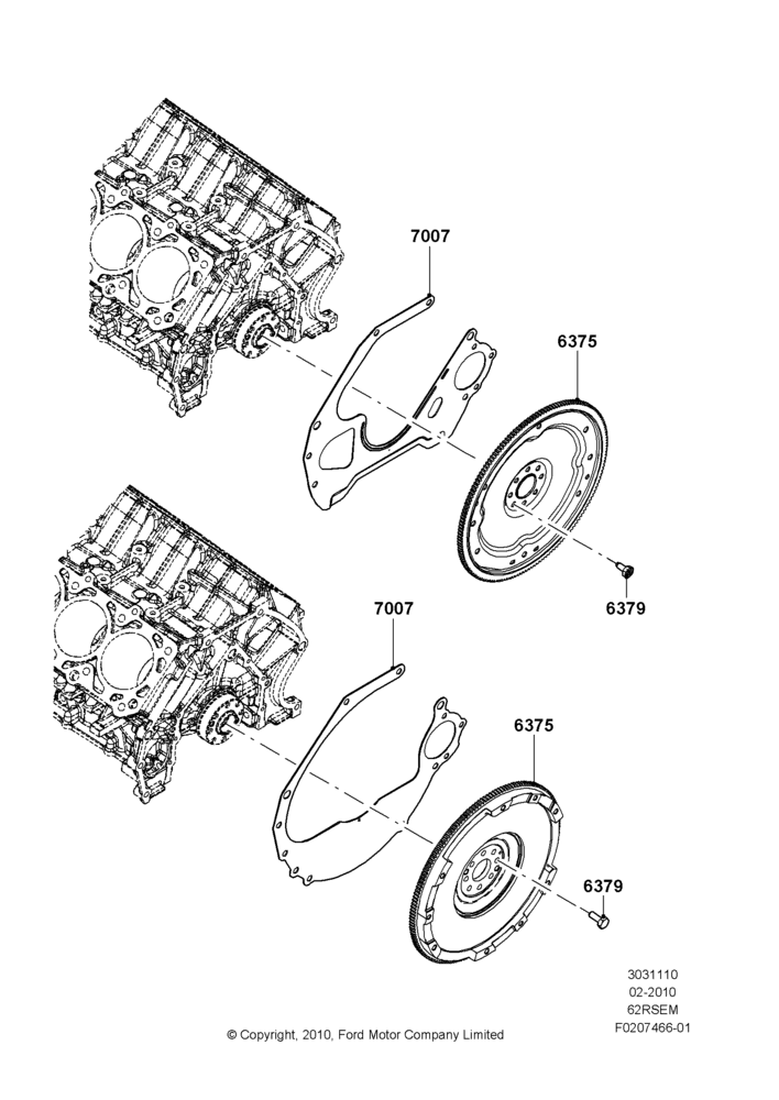 10B - Flywheel, 6.2L 16V OHC NA V8 Gas; 22/FEB/2010-05/JUL/2016