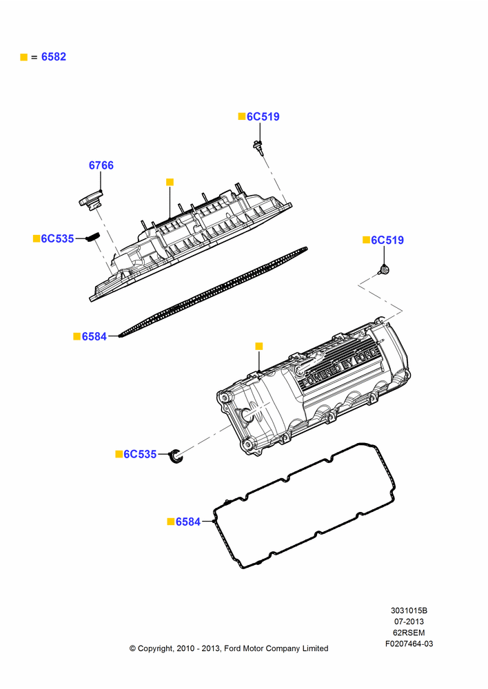 15B - Cylinder Head Cover, 6.2L 16V OHC NA V8 Gas; 22/FEB/2010-05/JUL/2016