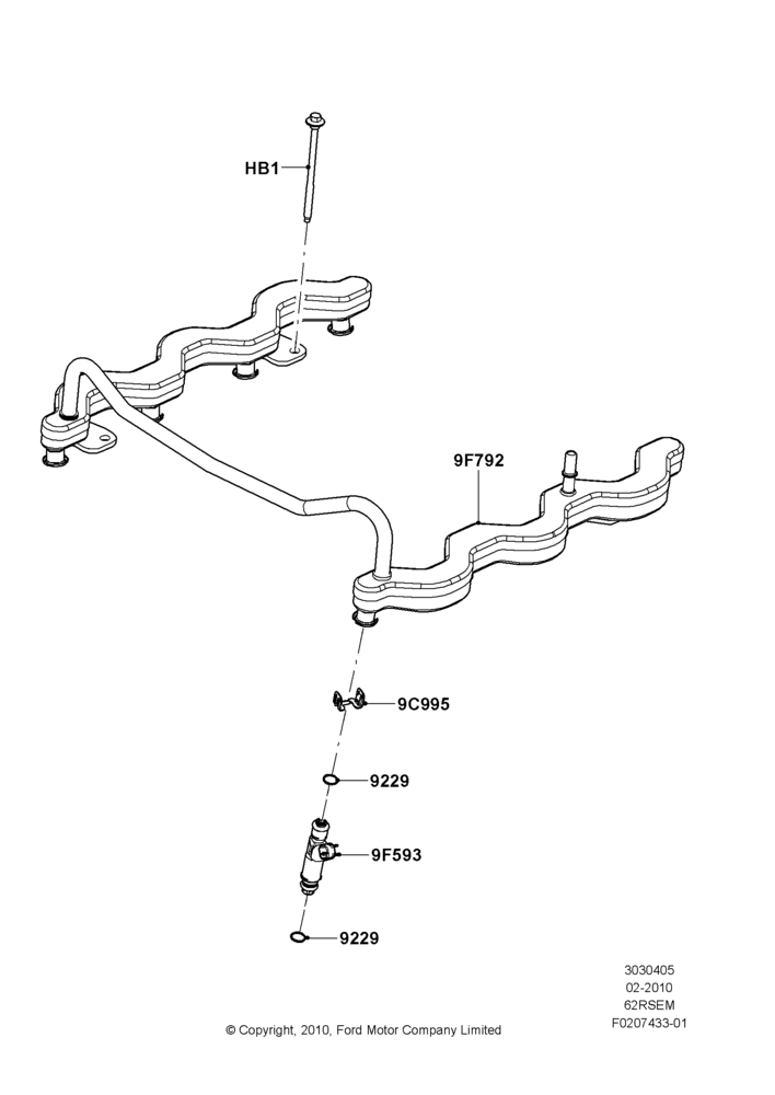 05B - Fuel Injectors and Pipes, 6.2L 16V OHC NA V8 Gas; 22/FEB/2010-05/JUL/2016