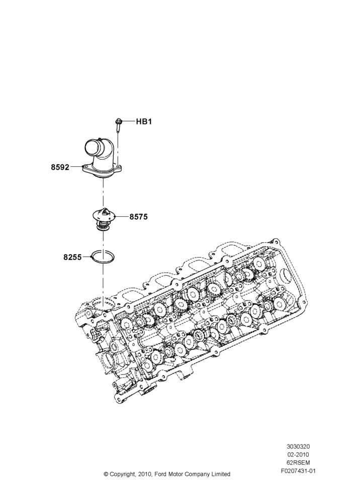 Thermostat/Housing & Related Parts, 6.2L 16V OHC NA V8 Gas