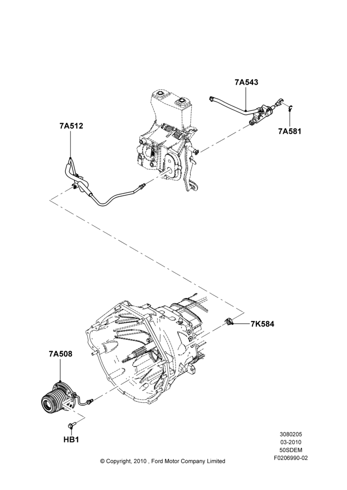 05A - Clutch Master and Slave Cylinders, Manual Transmission, MOD 5.0L-4V DOHC SEFI NA; 22/MAR/2010-27/JUN/2014