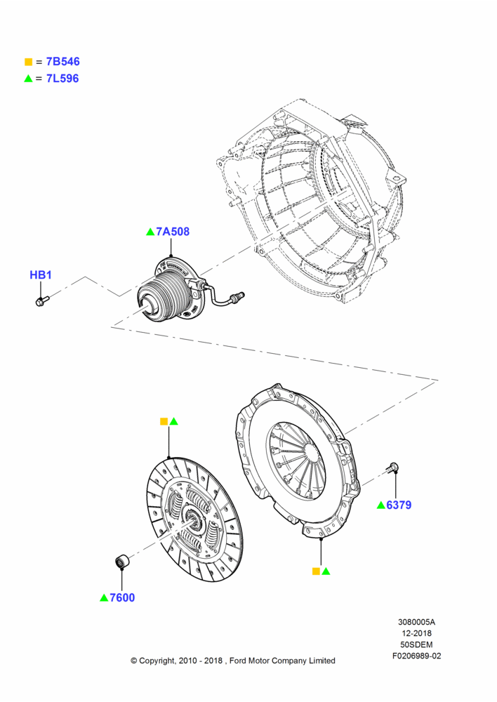 05A - Clutch, Manual Transmission, MOD 5.0L-4V DOHC SEFI NA; 22/MAR/2010-27/JUN/2014