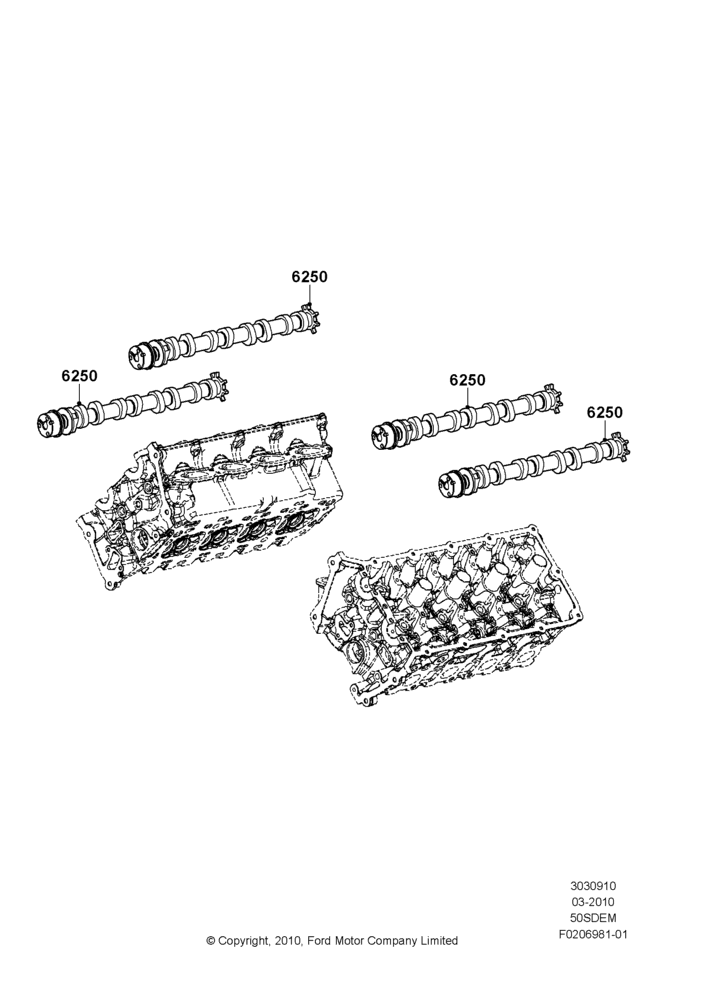 Camshaft, MOD 5.0L-4V DOHC SEFI NA