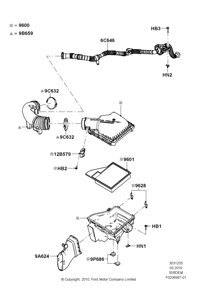 05A - Air Cleaner, MOD 5.0L-4V DOHC SEFI NA; 22/MAR/2010-27/JUN/2014