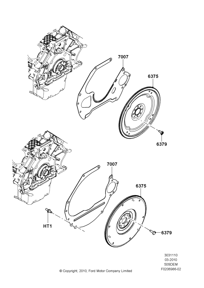 10A - Flywheel, MOD 5.0L-4V DOHC SEFI NA; 22/MAR/2010-27/JUN/2014