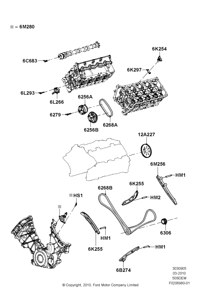 Timing Gear, MOD 5.0L-4V DOHC SEFI NA