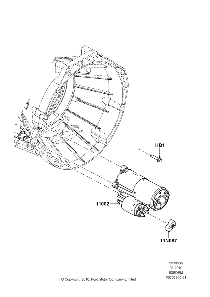 05A - Starter Motor, MOD 5.0L-4V DOHC SEFI NA; 22/MAR/2010-27/JUN/2014