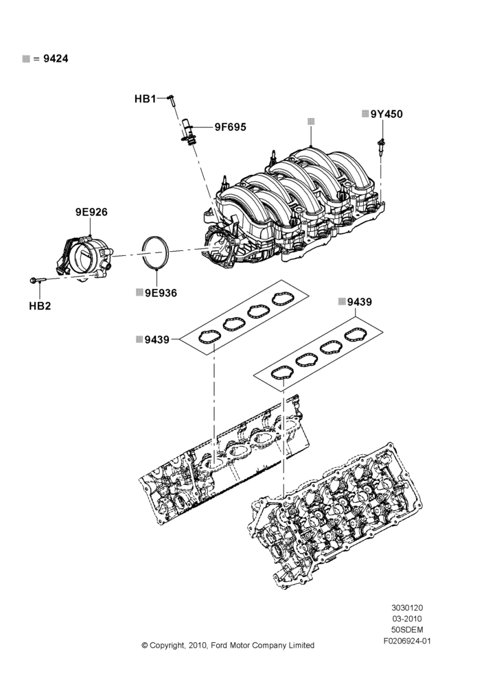 20A - Intake Manifold, MOD 5.0L-4V DOHC SEFI NA; 22/MAR/2010-27/JUN/2014