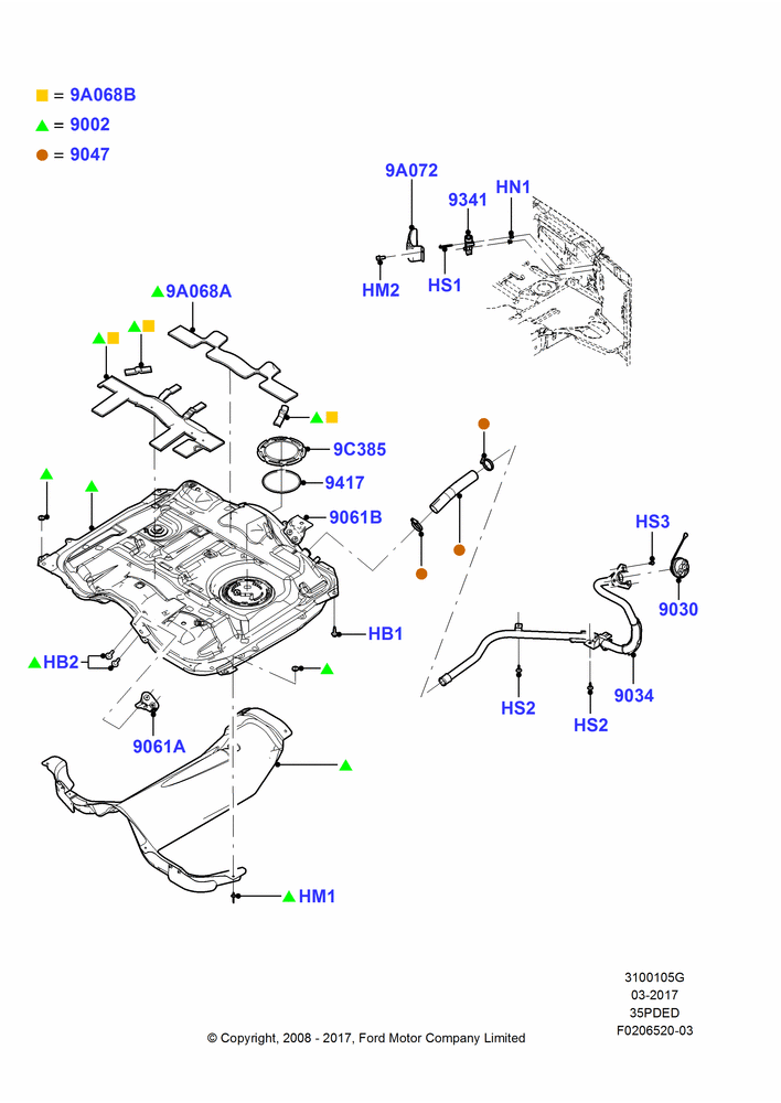 05G - Fuel Tank, 3.5L 4V DOHC VCT SMPI V6 Gas, FWD; 16/SEP/2008-12/JUL/2010
