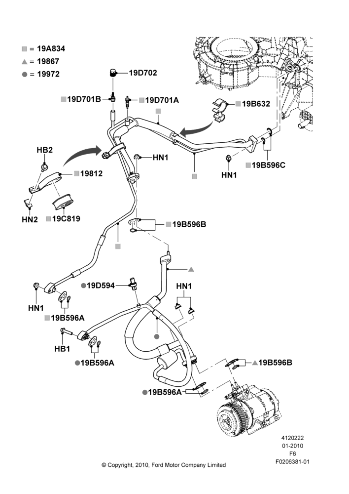 22H - Air Conditioning System, 6.2L 16V OHC NA V8 Gas; 01/FEB/2010-23/DEC/2014