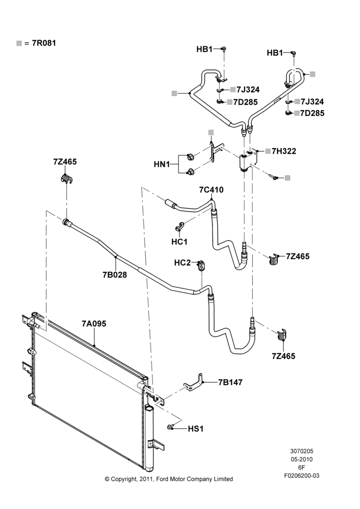 05G - Transmission Cooling Systems, 6 Speed Auto Transmission 6F50; 12/JUL/2010-08/AUG/2011
