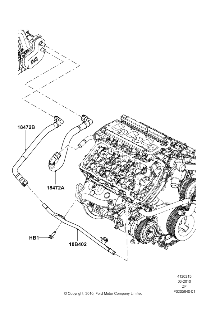 15D - Heater Hoses, 3.7L 4V PFI V6 NA Gas; 22/MAR/2010-27/JUN/2014