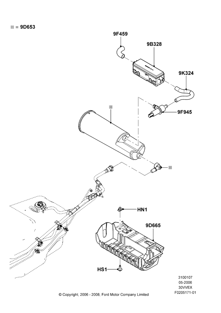 07C - Fuel Vapour System, 3.0 V6 12V OHV EFI; 01/MAY/2006-18/AUG/2008