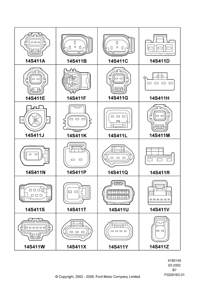 45CA - Pigtail Wiring Kits, Page A, Sensors; 18/MAR/2002-29/JUN/2009