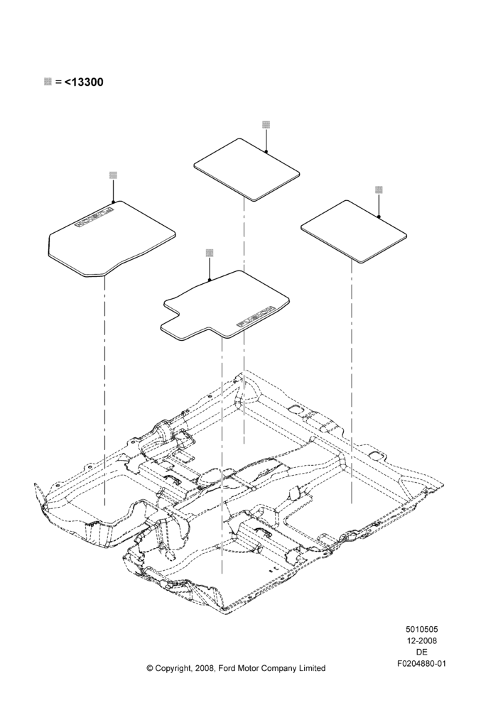 05XF - Floor Trim, Ford Division Derivative, Accessory; 04/FEB/2009-01/DEC/2009