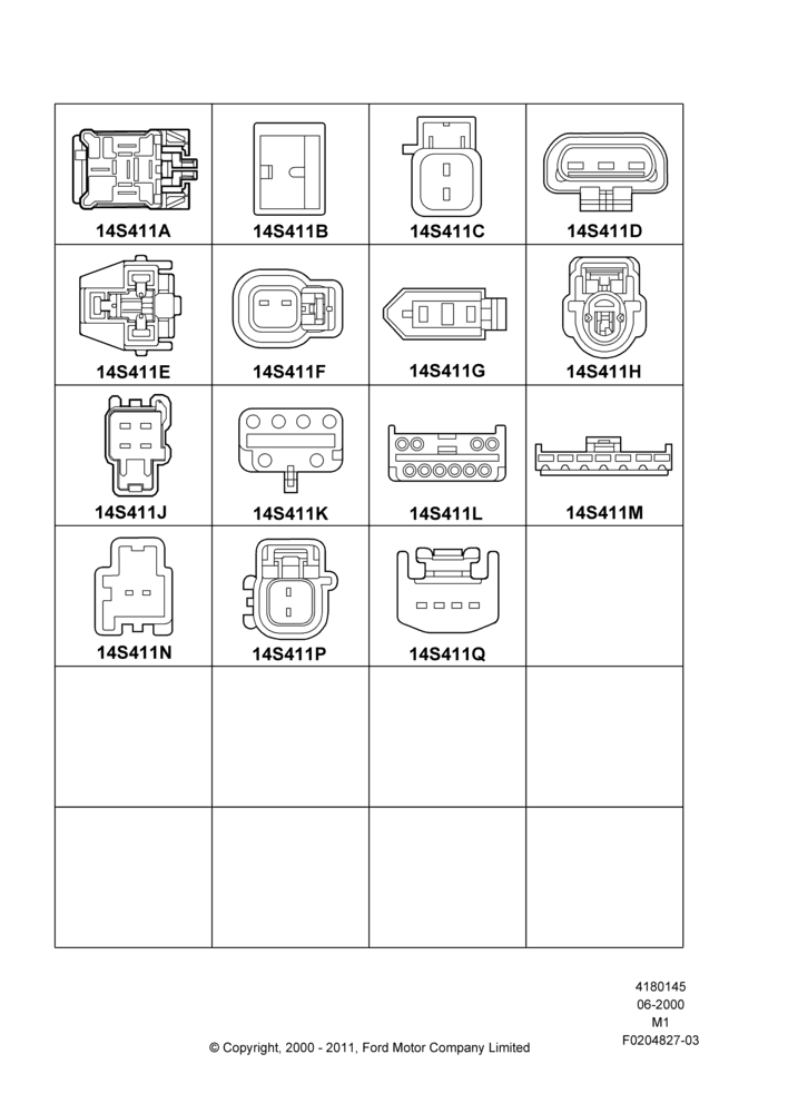 45H - Pigtail Wiring Kits, (+) North American Markets, Miscellaneous, Page B; 12/JUN/2000-01/MAY/2006