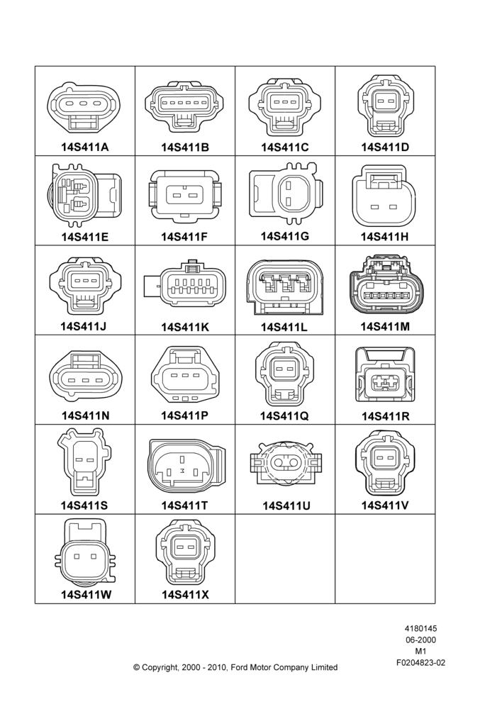 45D - Pigtail Wiring Kits, (+) North American Markets, Sensors; 12/JUN/2000-01/MAY/2006