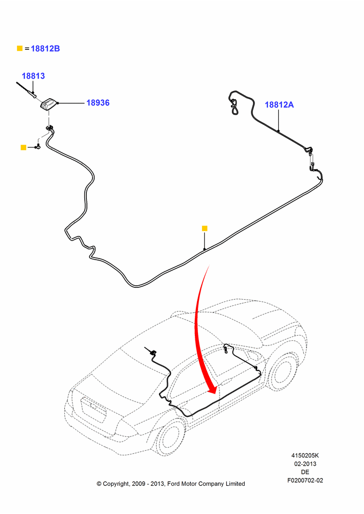 05K - Antenna, Ford And Mercury Derivative, Less AM/FM Stereo/6 CD/Nav System, Less Cell Phone Interface System, With Satellite Radio Reception; 04/FEB/2009-29/JUL/2012