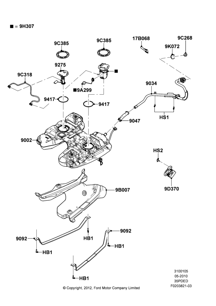 05K - Fuel Tank, 3.5L 4V DOHC VCT SMPI V6 Gas, LHD 4WD (FTD); 12/JUL/2010-30/JUL/2012