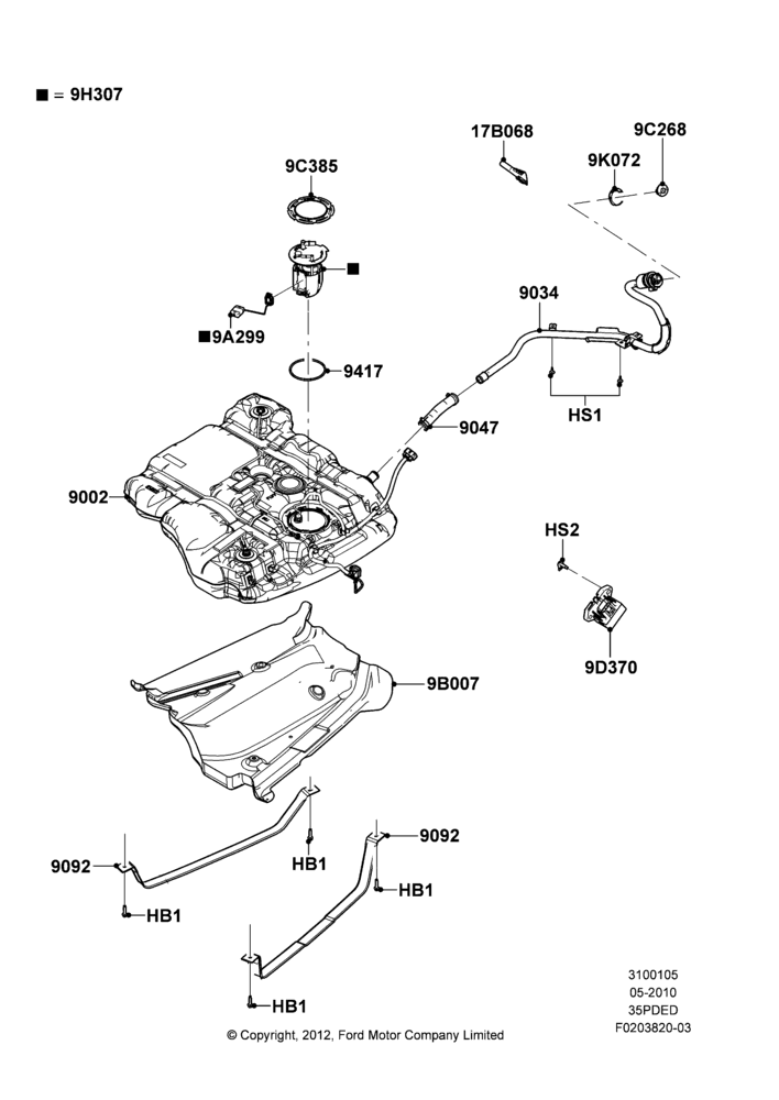 05J - Fuel Tank, 3.5L 4V DOHC VCT SMPI V6 Gas, FWD; 12/JUL/2010-24/DEC/2014