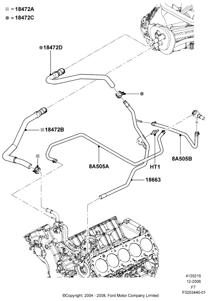 15J - Heater Hoses, 6.8L Gas EFI V10; 18/DEC/2006-12/FEB/2010