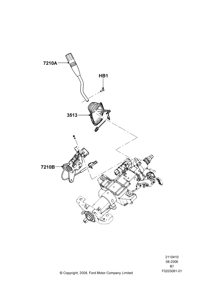 10B - Steering Column And Gear Shift, With Man Rake/Col Shift Strg Column; 02/AUG/2006-11/AUG/2014