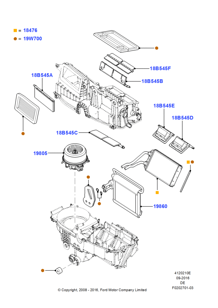 10E - Heater/Air Cond.Internal Components, Dual Zone Auto Temp Control A/C; 04/FEB/2009-29/JUL/2012