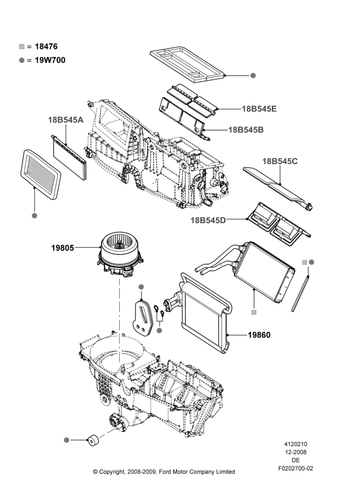 10D - Heater/Air Cond.Internal Components, Manual Air Conditioning; 04/FEB/2009-29/JUL/2012