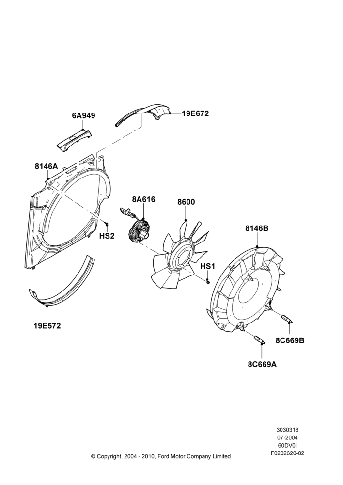 Cooling Fan And Shroud, 6.0L OHV Diesel V8