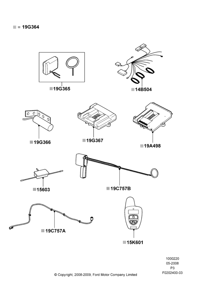 20XB - Remote Starting Kit, Automatic Transmission, Accessory, Bi-Directional Remote Start; 02/MAY/2008-06/JUL/2009