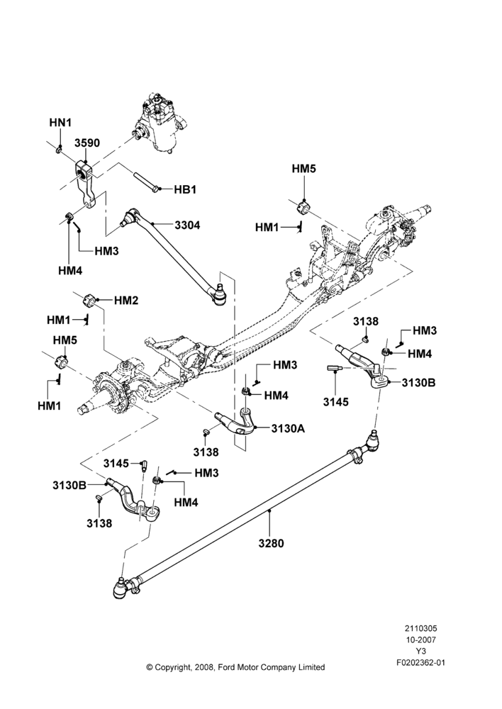 05B - Steering Linkage, 24,000 LB. GVW, 26000 LB. GVW; 31/OCT/2007-19/JAN/2010