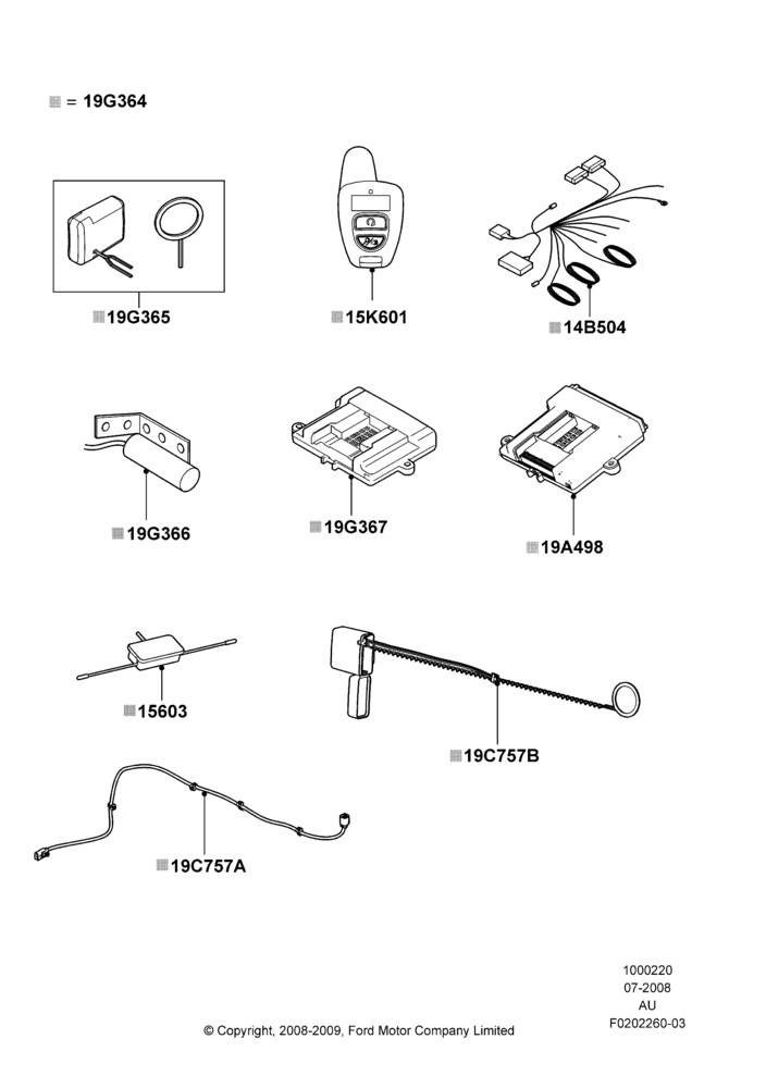 20C - Remote Starting Kit, Automatic Transmission, Bi-Directional Remote Start; 27/AUG/2007-20/JUL/2009