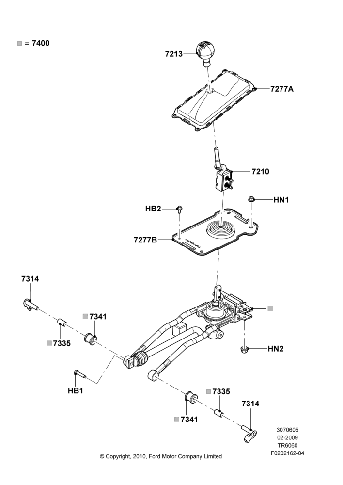 05B - Gear Change Lever - Manual Trans, 6 Speed Manual Transmission (T56); 26/FEB/2009-30/APR/2012