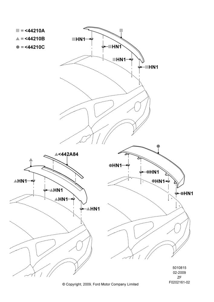 15XB - Spoiler and Related Parts, Accessory; 26/FEB/2009-27/JUN/2014
