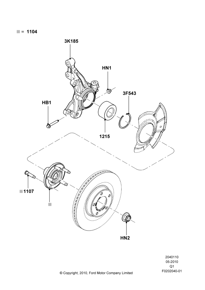 10B - Front Knuckle and Hub; 12/JUL/2010-24/DEC/2014