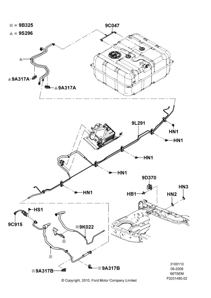 10F - Fuel Lines, 6.8L SOHC EFI NA V10 Gas, Extended Plus Capacity Fuel Tank; 18/AUG/2008-06/APR/2015