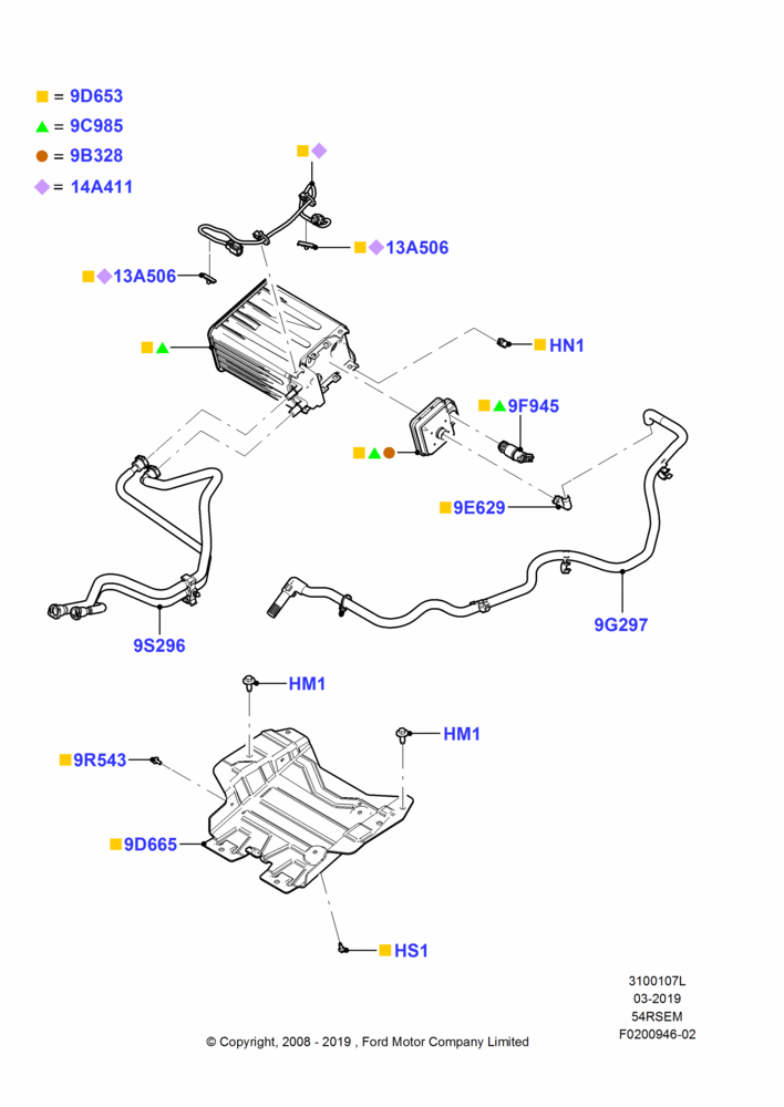 07L - Fuel Vapour System, 5.4L Modular SOHC V8, Extended Van, Extended Wagon, With Mid-Ship Fuel Tank; 18/AUG/2008-26/JUL/2010